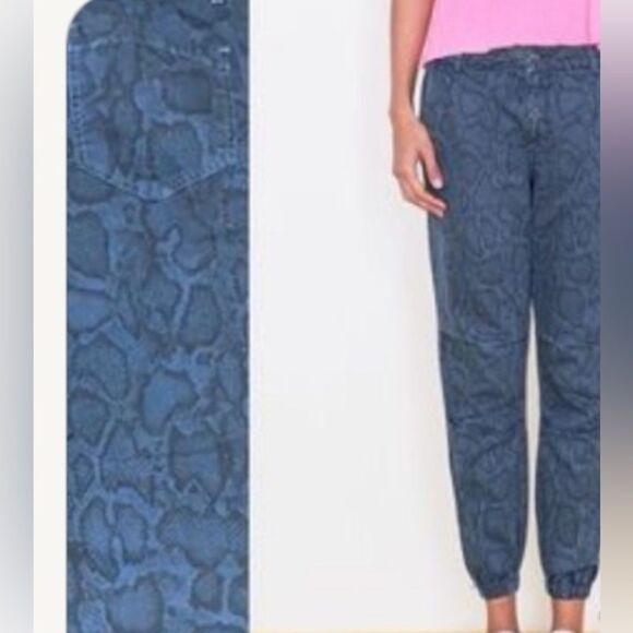 Anthropologie Sundry Python navy blue Joggers. 31 NWT - Picture 2 of 10